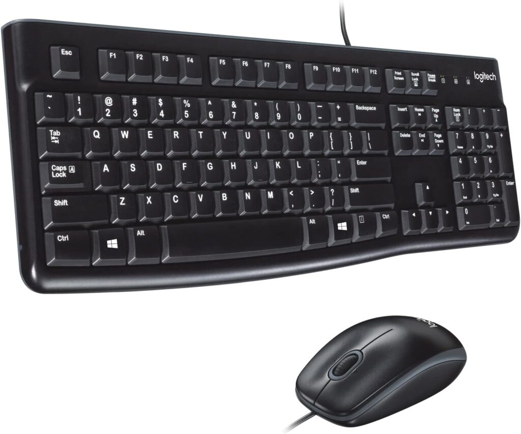 Logitech MK120 Wired Keyboard and Mouse Combo for Windows, Optical Wired Mouse, Full-Size Keyboard, USB Plug-and-Play, Compatible with PC, Laptop - Black Logitech MK120 Wired Keyboard and Mouse Combo for Windows, Optical Wired Mouse, Full-Size Keyboard, USB Plug-and-Play, Compatible with PC, Laptop - Black