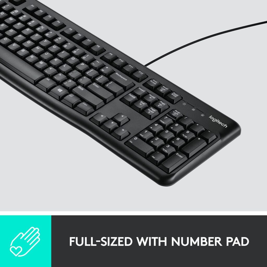 Logitech MK120 Wired Keyboard and Mouse Combo for Windows, Optical Wired Mouse, Full-Size Keyboard, USB Plug-and-Play, Compatible with PC, Laptop - Black Logitech MK120 Wired Keyboard and Mouse Combo for Windows, Optical Wired Mouse, Full-Size Keyboard, USB Plug-and-Play, Compatible with PC, Laptop - Black