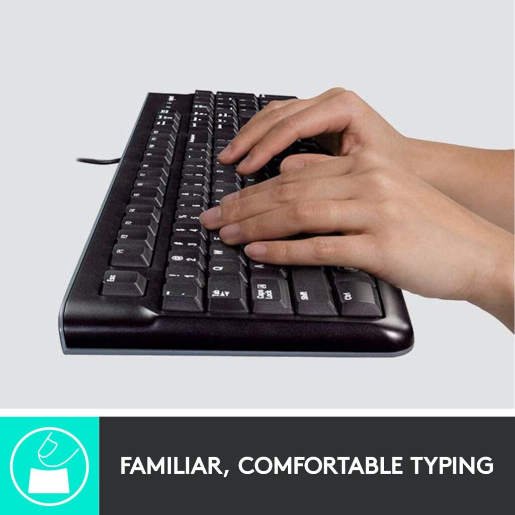 Logitech MK120 Wired Keyboard and Mouse Combo for Windows, Optical Wired Mouse, Full-Size Keyboard, USB Plug-and-Play, Compatible with PC, Laptop - Black Logitech MK120 Wired Keyboard and Mouse Combo for Windows, Optical Wired Mouse, Full-Size Keyboard, USB Plug-and-Play, Compatible with PC, Laptop - Black